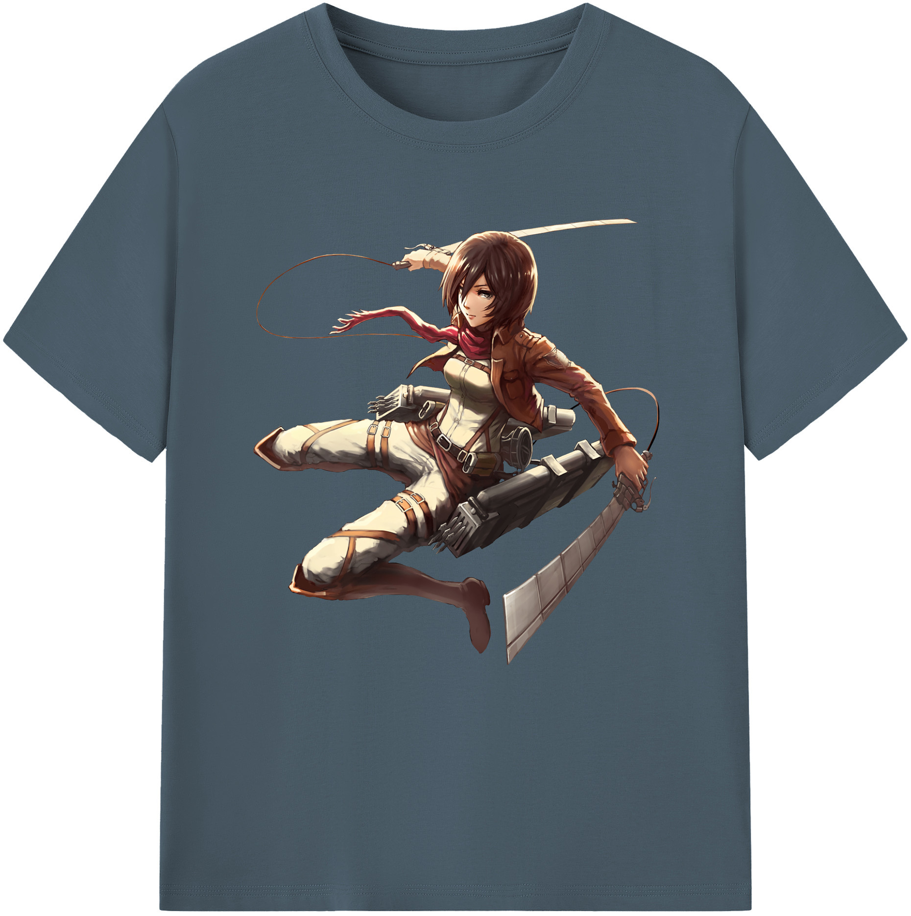 （画像用） 進撃の巨人 ミカサ·アッカーマン Attack on Titan Mikasa Ackerman 綿100％半袖Tシャツ（フロントプリント）